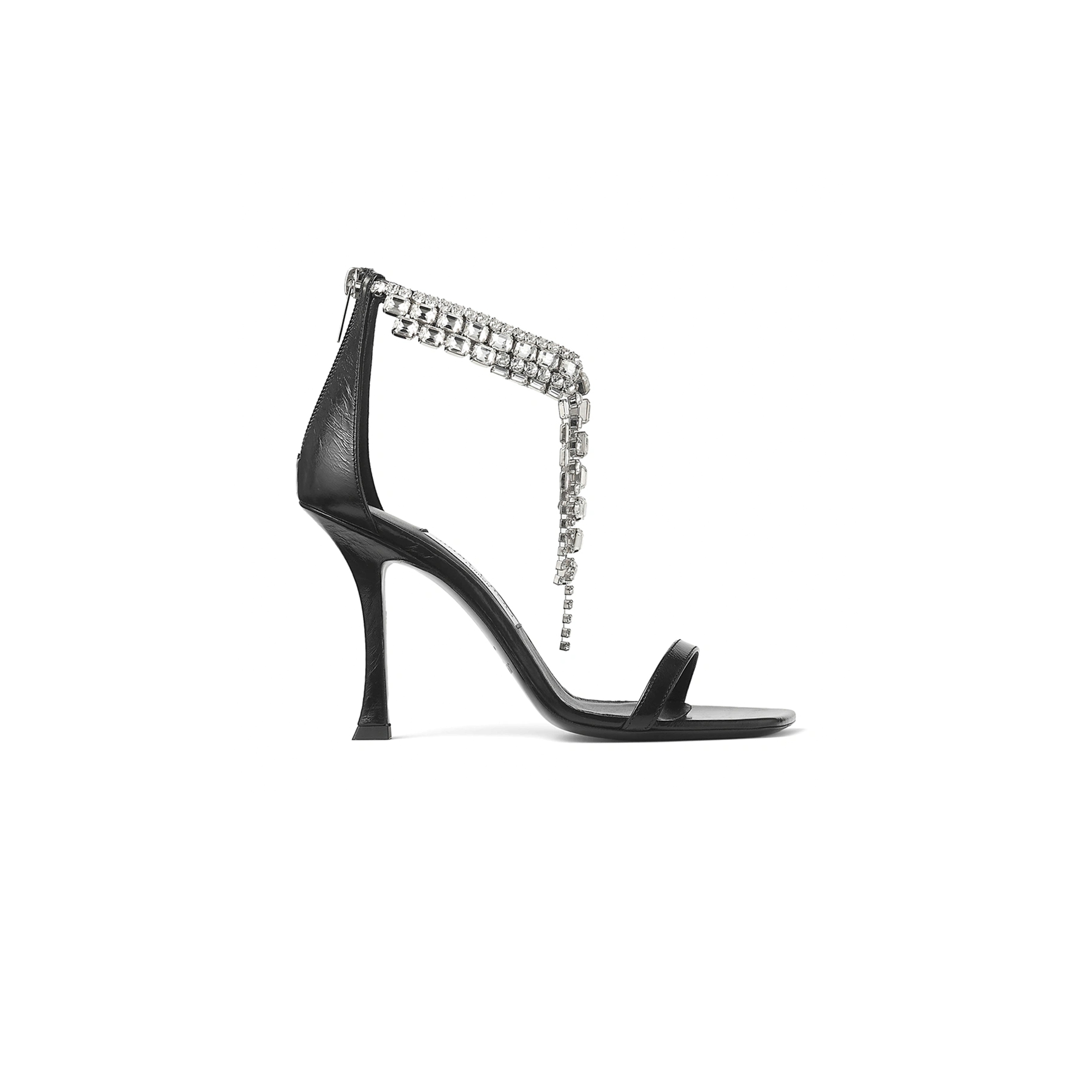 JIMMY CHOO VERITY SANDAL 100 BLACK VINTAGE METALLIC LEATHER SANDALS VERITYSANDAL100BYK JIMMY CHOO VERITY SANDAL 100 BLACK VINTAGE METALLIC LEATHER SANDALS VERITYSANDAL100BYK